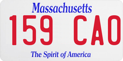 MA license plate 159CA0
