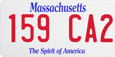 MA license plate 159CA2