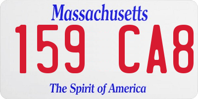 MA license plate 159CA8