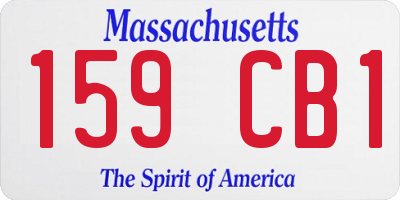 MA license plate 159CB1