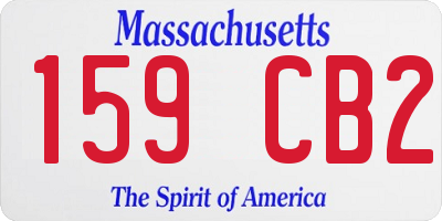 MA license plate 159CB2