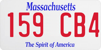 MA license plate 159CB4