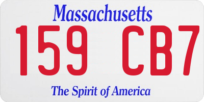 MA license plate 159CB7