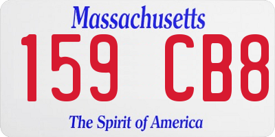 MA license plate 159CB8
