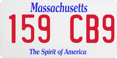 MA license plate 159CB9