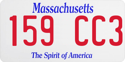 MA license plate 159CC3