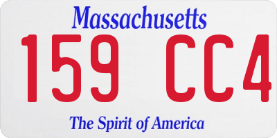 MA license plate 159CC4