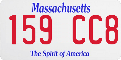 MA license plate 159CC8