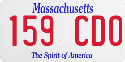 MA license plate 159CD0