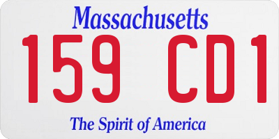 MA license plate 159CD1