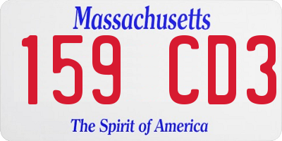 MA license plate 159CD3