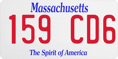 MA license plate 159CD6