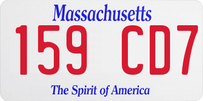 MA license plate 159CD7