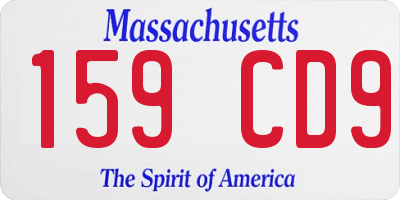 MA license plate 159CD9