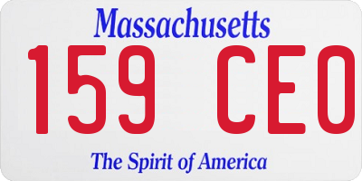 MA license plate 159CE0