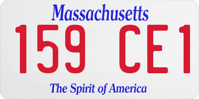 MA license plate 159CE1
