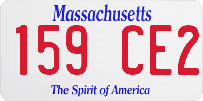 MA license plate 159CE2
