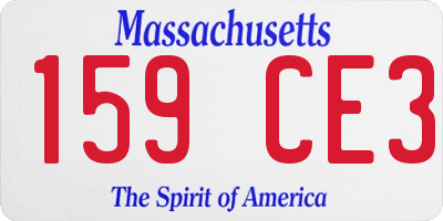 MA license plate 159CE3