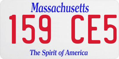 MA license plate 159CE5