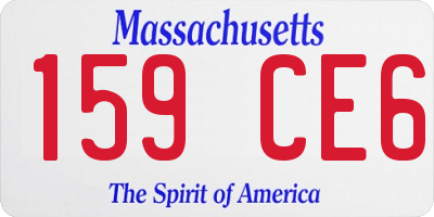 MA license plate 159CE6