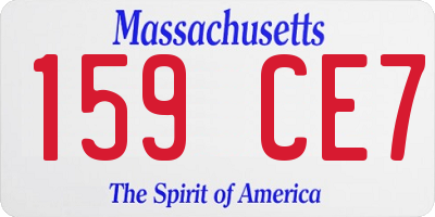MA license plate 159CE7