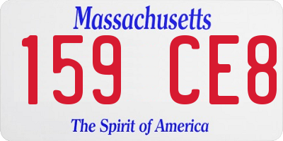 MA license plate 159CE8