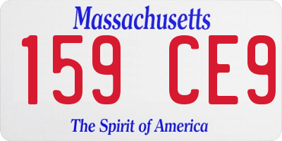 MA license plate 159CE9