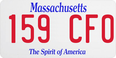 MA license plate 159CF0