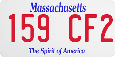 MA license plate 159CF2