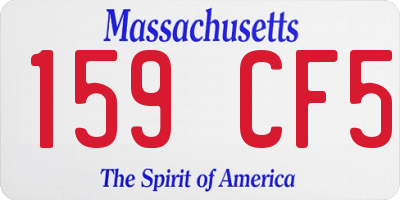 MA license plate 159CF5