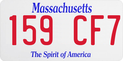MA license plate 159CF7