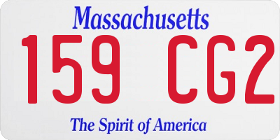 MA license plate 159CG2