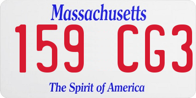 MA license plate 159CG3