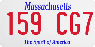 MA license plate 159CG7