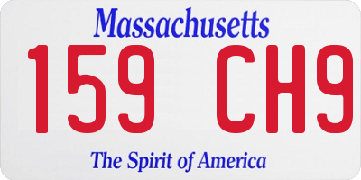 MA license plate 159CH9