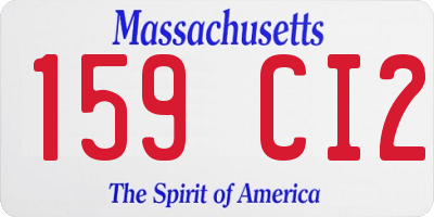 MA license plate 159CI2