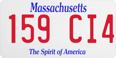 MA license plate 159CI4