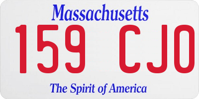 MA license plate 159CJ0