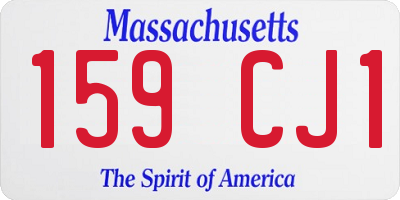 MA license plate 159CJ1