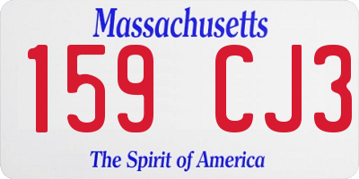 MA license plate 159CJ3