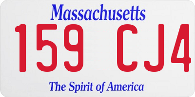 MA license plate 159CJ4