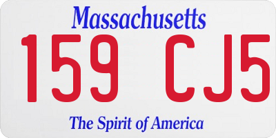 MA license plate 159CJ5