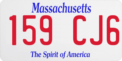 MA license plate 159CJ6