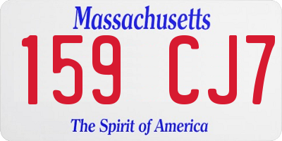 MA license plate 159CJ7