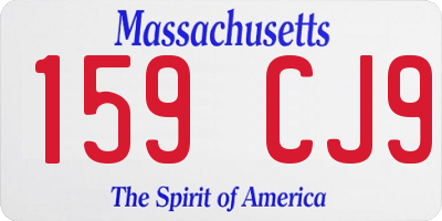 MA license plate 159CJ9
