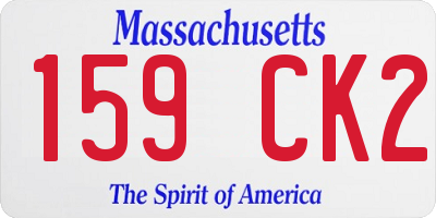 MA license plate 159CK2