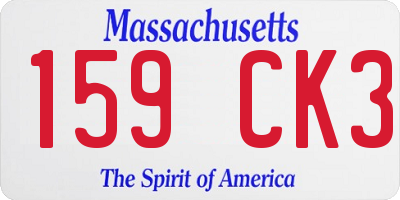 MA license plate 159CK3