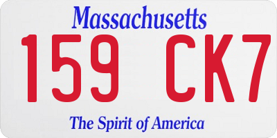 MA license plate 159CK7