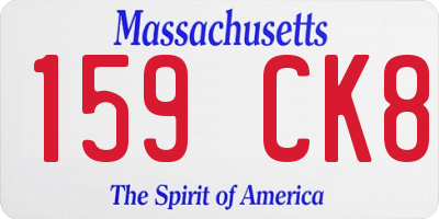 MA license plate 159CK8