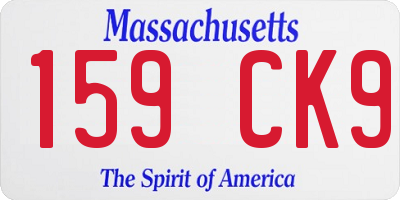 MA license plate 159CK9